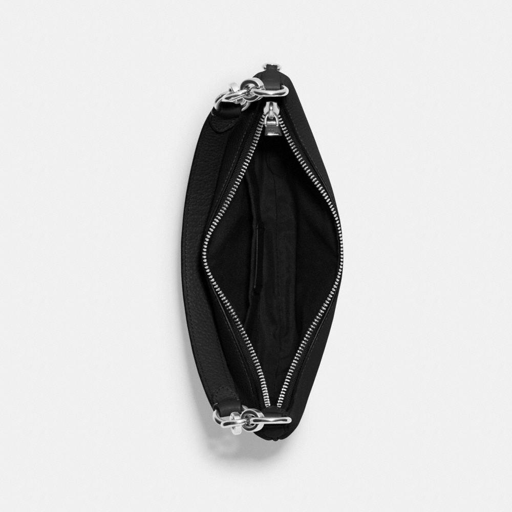 COACH®,PAYTON HOBO BAG,Pebbled Leather,Mini,Silver/Black,Inside View,Top View