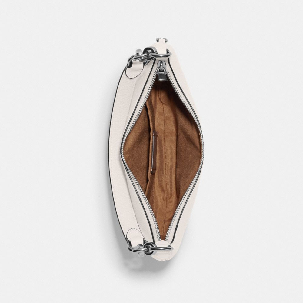 COACH®,Payton Hobo Bag,Leather,Shoulder Bag,Chain Detail,Silver Metal,Day Party,White,Inside View,Top View