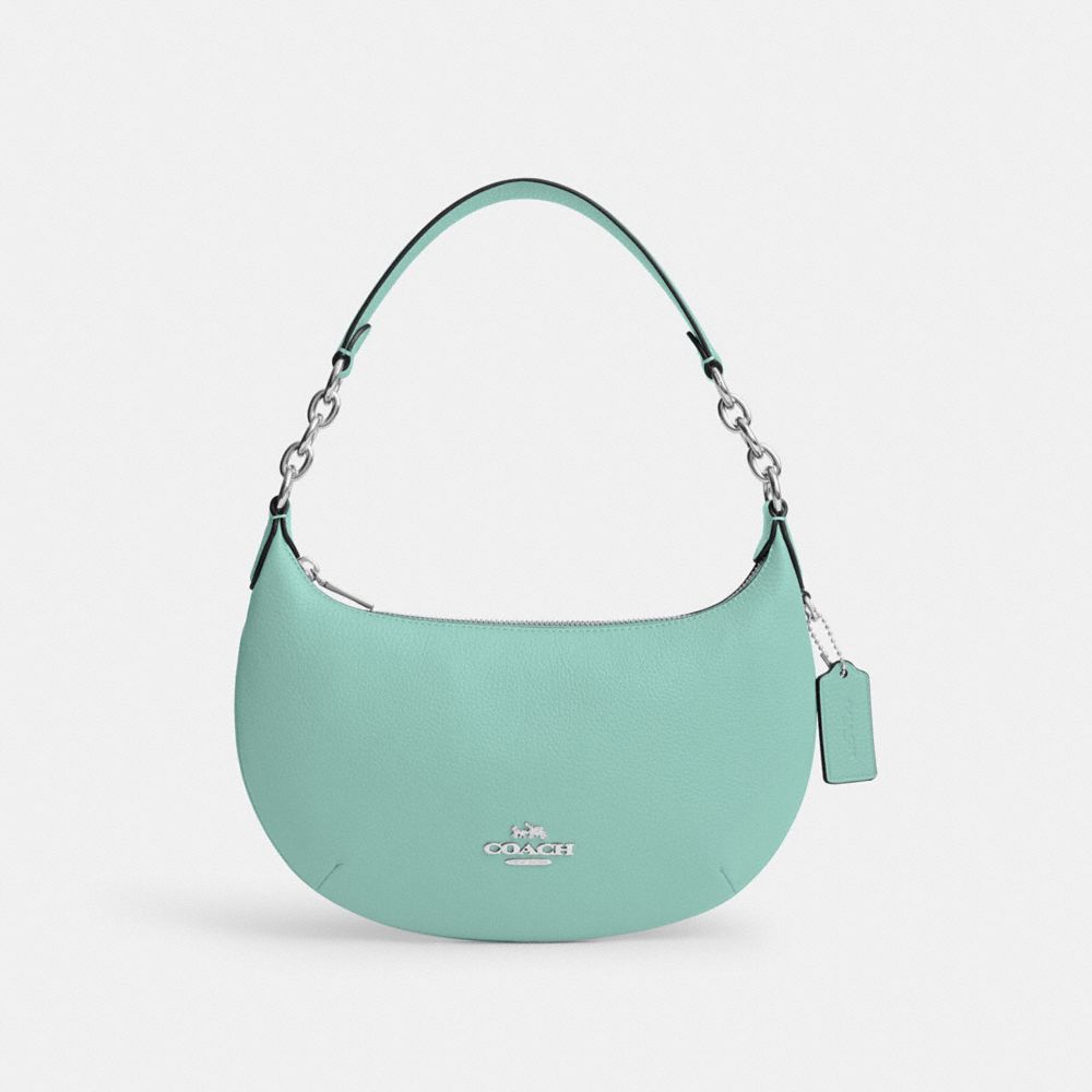 COACH®,PAYTON HOBO BAG,Pebbled Leather,Mini,Sv/Faded Blue,Front View