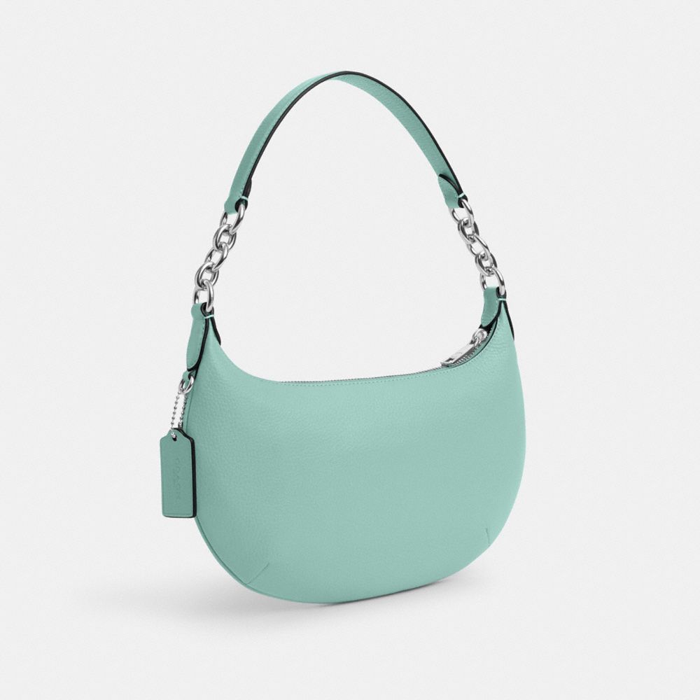 COACH®,PAYTON HOBO BAG,Pebbled Leather,Mini,Sv/Faded Blue,Angle View