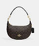 COACH®,PAYTON HOBO IN SIGNATURE CANVAS,pvc,Gold/Brown Black,Front View