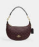 COACH®,PAYTON HOBO IN SIGNATURE CANVAS,pvc,Gold/Oxblood Multi,Front View