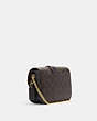 COACH®,GEMMA CROSSBODY IN SIGNATURE CANVAS WITH JEWELED BUCKLE,Gold/Brown Black Multi,Angle View