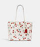 COACH®,MOLLIE TOTE WITH HEART CHERRY PRINT,Fabric,Gold/Chalk Multi,Front View