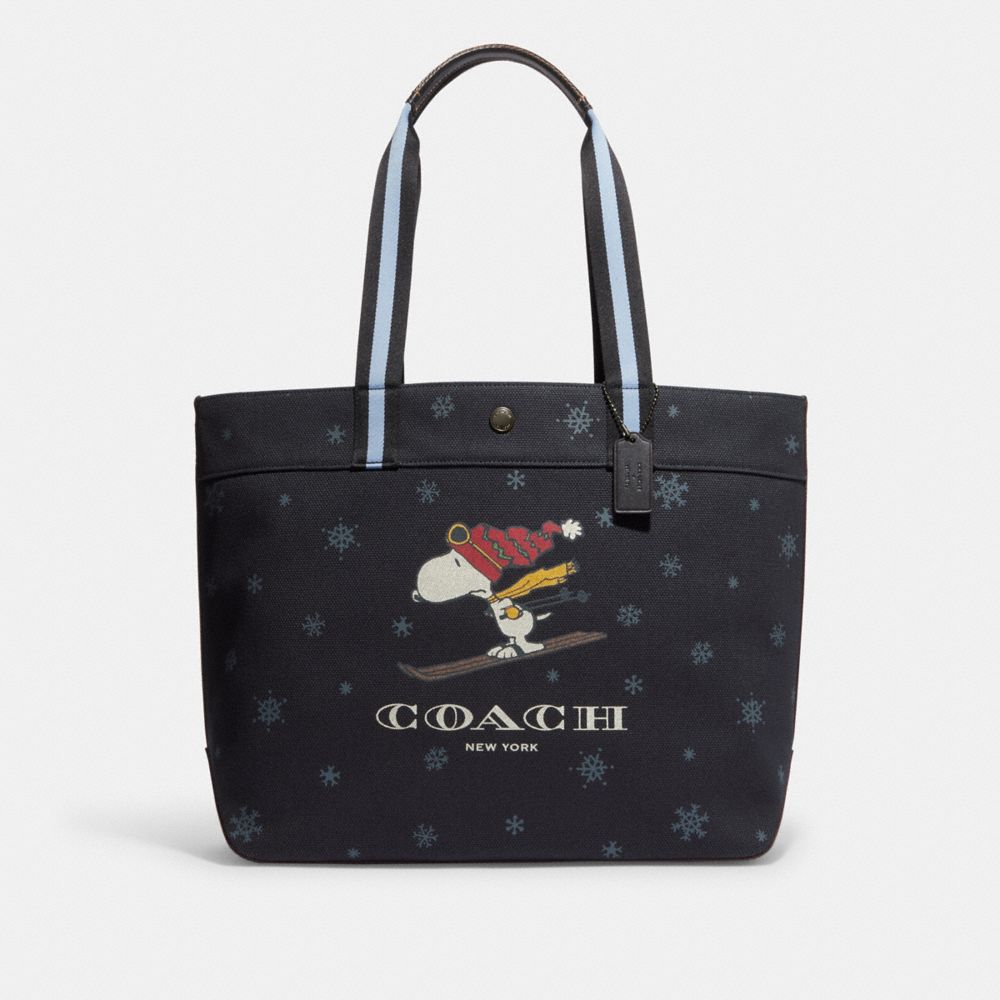 COACH® | Coach X Peanuts Tote 38 With Snoopy Ski Motif