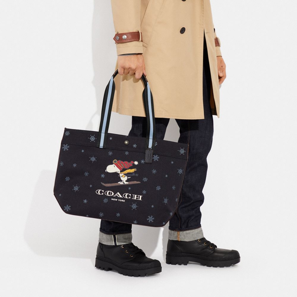 COACH® | Coach X Peanuts Tote 38 With Snoopy Ski Motif