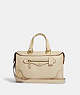 COACH®,MILLIE SATCHEL,Pebbled Leather,Medium,Gold/Ivory,Front View