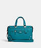 COACH®,MILLIE SATCHEL,Pebbled Leather,Medium,Silver/Teal,Front View