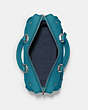 COACH®,MILLIE SATCHEL,Pebbled Leather,Medium,Silver/Teal,Inside View,Top View