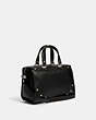 COACH®,MILLIE SATCHEL,Pebbled Leather,Medium,Silver/Black,Angle View