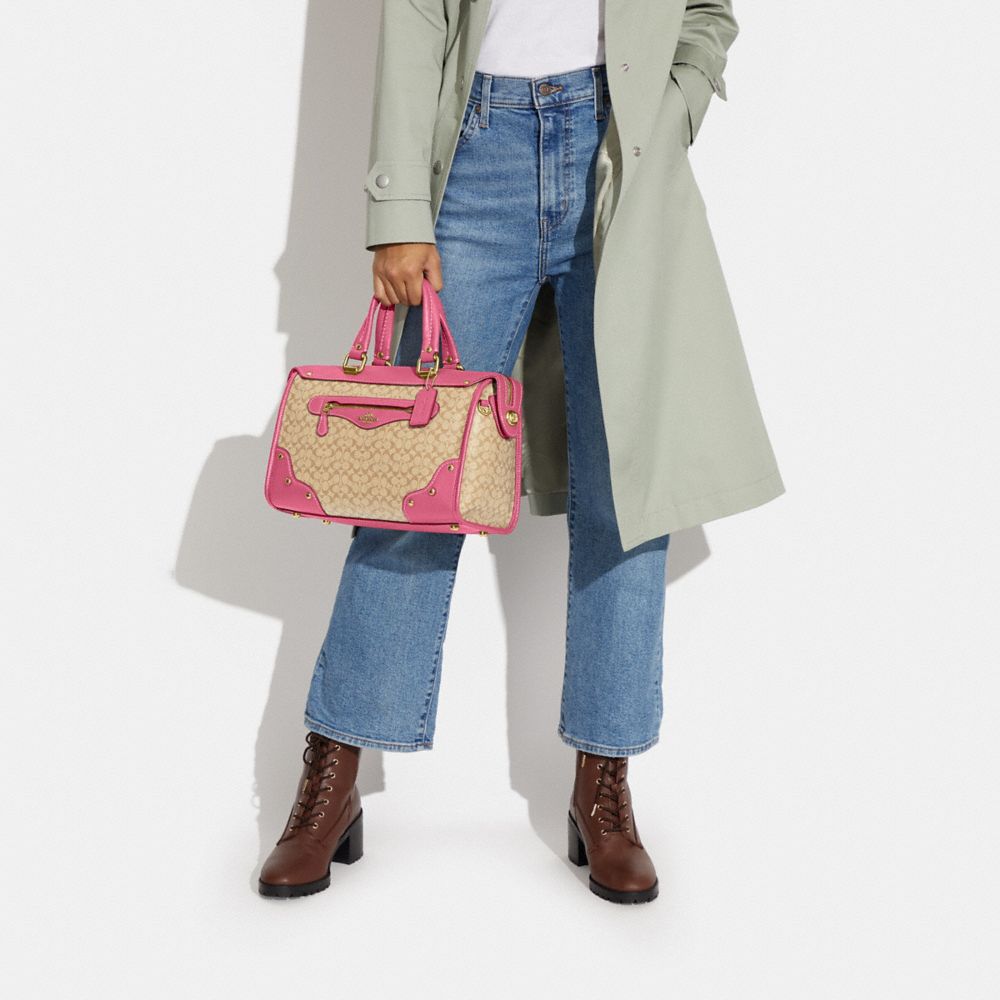 Millie Satchel In Colorblock Signature Canvas