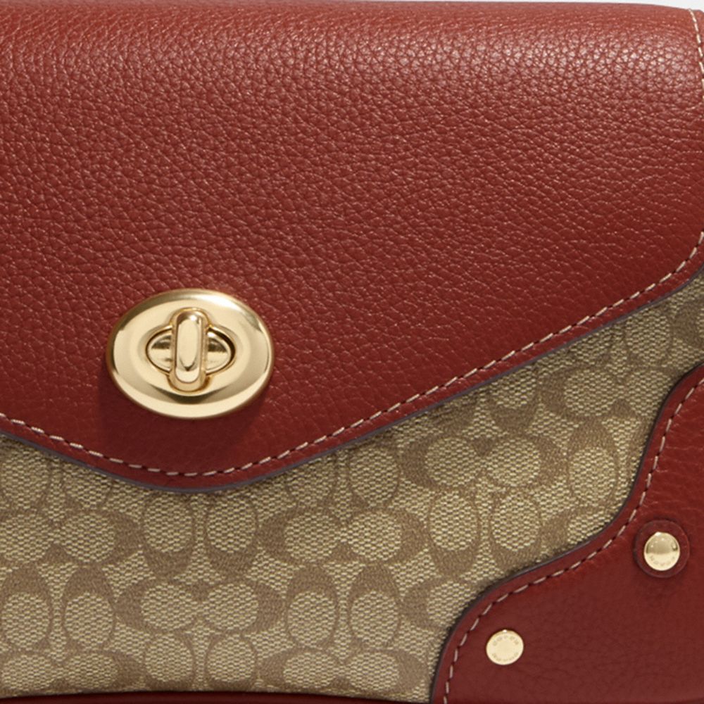COACH®,Millie Shoulder Bag In Colorblock Signature Canvas,Lining Lining Fabric Content,Leather,Canvas,Shoulder Bag,Color B...,,Detail View