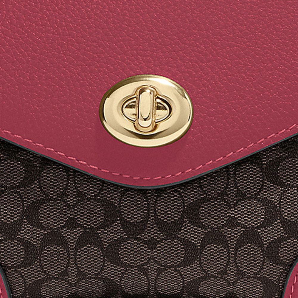 COACH Millie Shoulder Bag In Signature Canvas in Brown/Pink (CE639) –  Masfreenky Shopperholic