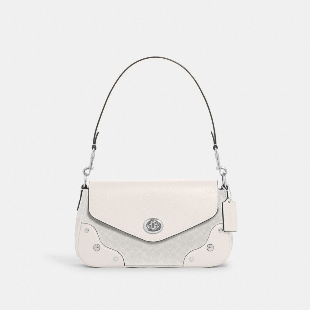 Coach Outlet Morgan Shoulder Bag in Colorblock Signature Canvas - Beige