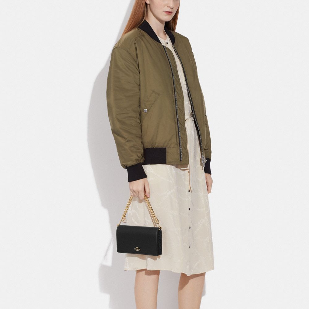 Anna Foldover Clutch Crossbody With Chunky Chain