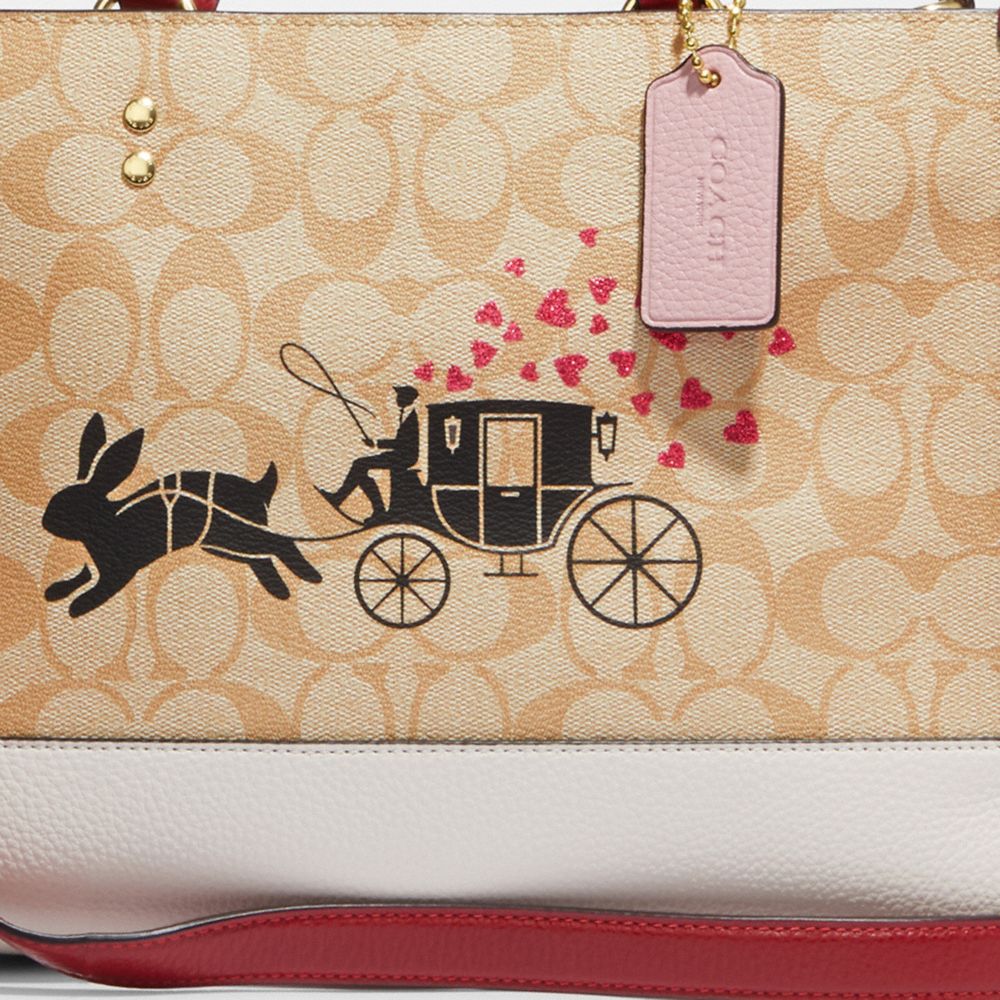 COACH®  Lunar New Year Mini Dempsey Bucket Bag With Rabbit Print