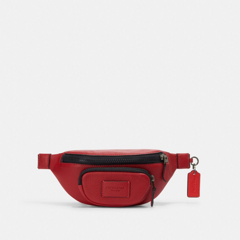 COACH®,SPRINT BELT BAG 24,Small,Gunmetal/1941 Red,Front View