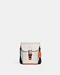 COACH®,TRACK SMALL FLAP CROSSBODY WITH QUILTING,Small,Gunmetal/Chalk,Front View