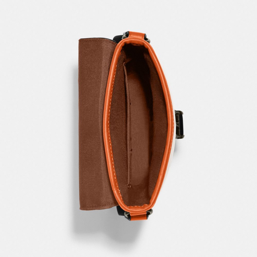 COACH®,Track Small Flap Crossbody With Quilting,,Inside View,Top View