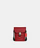 COACH®,TRACK SMALL FLAP CROSSBODY WITH QUILTING,Small,Gunmetal/1941 Red,Front View