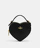 COACH®,HEART CROSSBODY,Leather,Gold/Black,Front View
