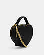 COACH®,HEART CROSSBODY,Leather,Small,Gold/Black,Angle View