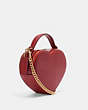 COACH®,HEART CROSSBODY,Leather,Small,Gold/Red,Angle View