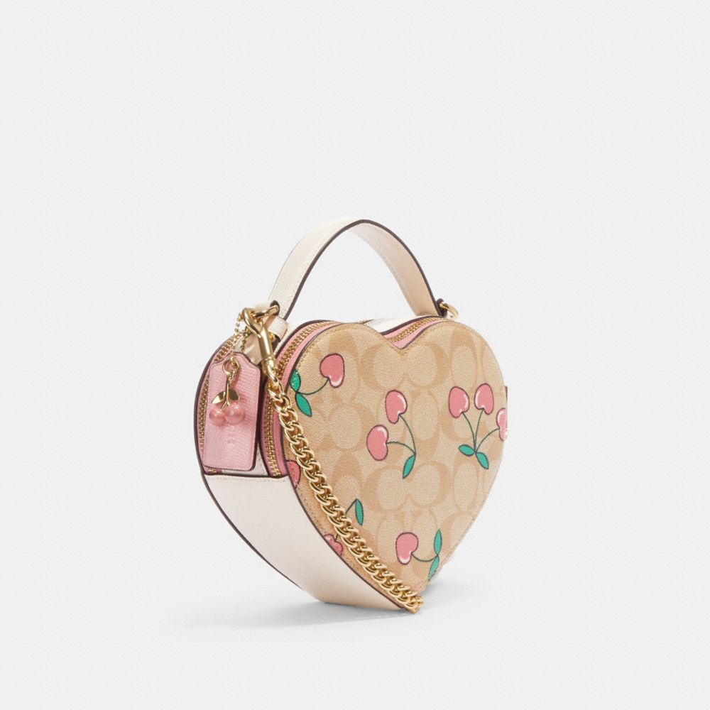 COACH®  Heart Crossbody In Signature Canvas With Heart Cherry Print