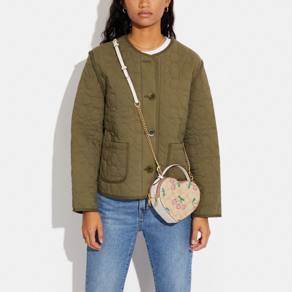 COACH®  Heart Crossbody In Signature Canvas