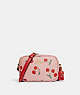 COACH®,MINI JAMIE CAMERA BAG WITH HEART CHERRY PRINT,Fabric,Mini,Gold/Powder Pink Multi,Front View