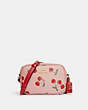 COACH®,MINI JAMIE CAMERA BAG WITH HEART CHERRY PRINT,Fabric,Mini,Gold/Powder Pink Multi,Front View
