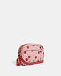 COACH®,MINI JAMIE CAMERA BAG WITH HEART CHERRY PRINT,Fabric,Mini,Gold/Powder Pink Multi,Angle View