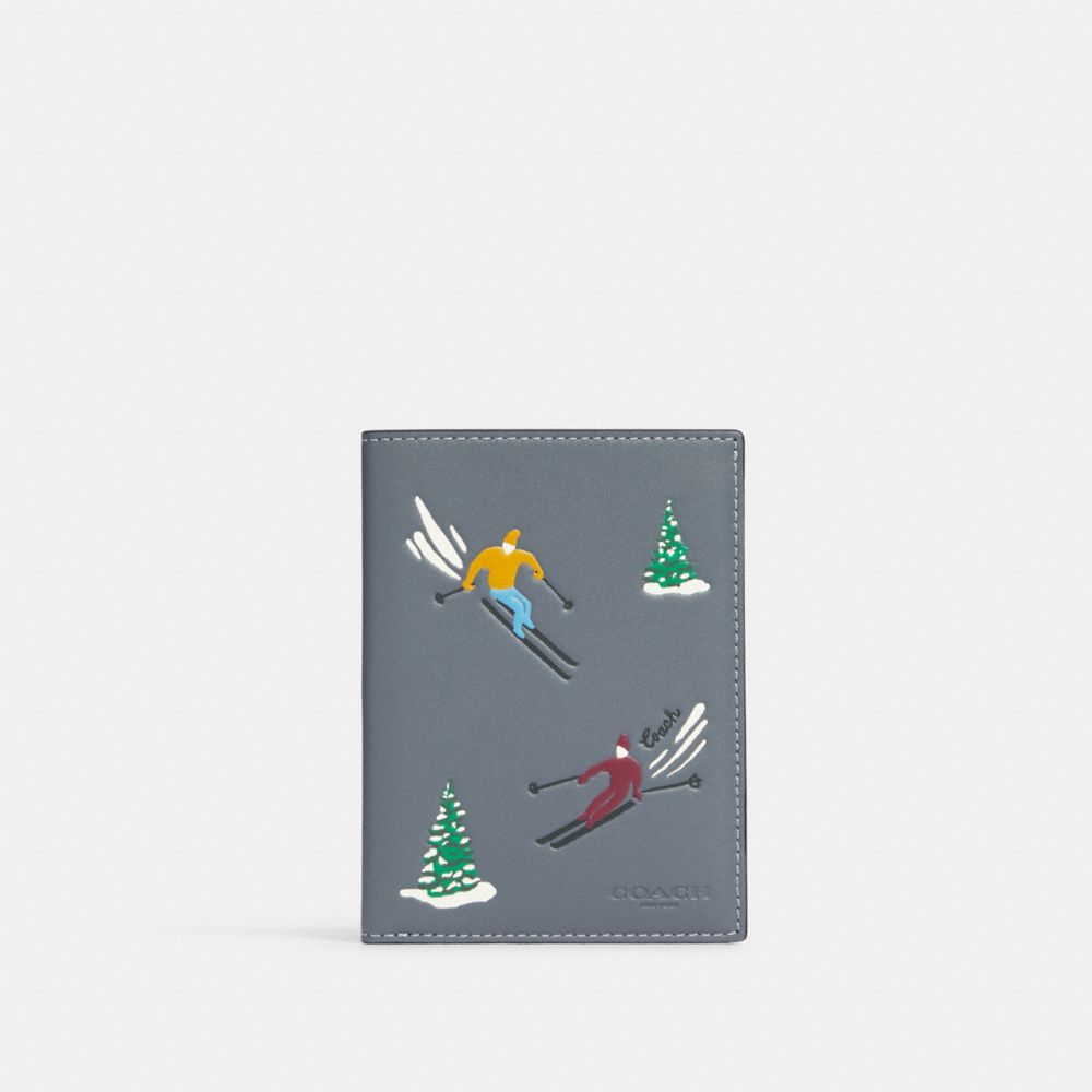 Passport Case With Ski Slopes Print