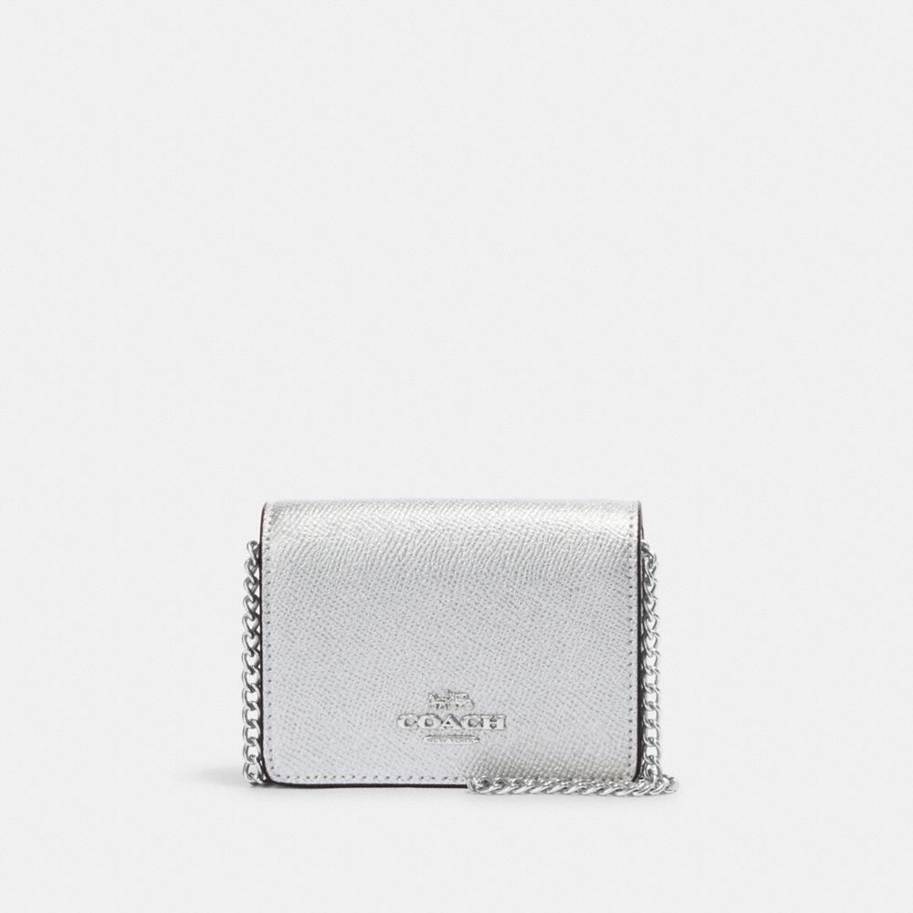 COACH Mini Wallet On A Chain in Metallic
