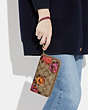 COACH®,LONG ZIP AROUND WALLET IN SIGNATURE CANVAS WITH JUMBO FLORAL PRINT,Mini,Gold/Khaki Multi,Detail View