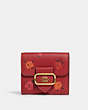 COACH®,SMALL MORGAN WALLET WITH PEONY PRINT,Gold/Red Apple Multi,Front View