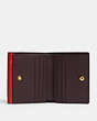COACH®,SMALL MORGAN WALLET WITH PEONY PRINT,Gold/Red Apple Multi,Inside View,Top View