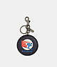 COACH®,KEY FOB IN SIGNATURE CANVAS WITH SKI SPEED GRAPHIC,Gunmetal/Midnight Multi,Front View