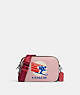 COACH®,MINI JAMIE CAMERA BAG WITH SKI SPEED GRAPHIC,Silver/Powder Pink/Wine Multi,Front View