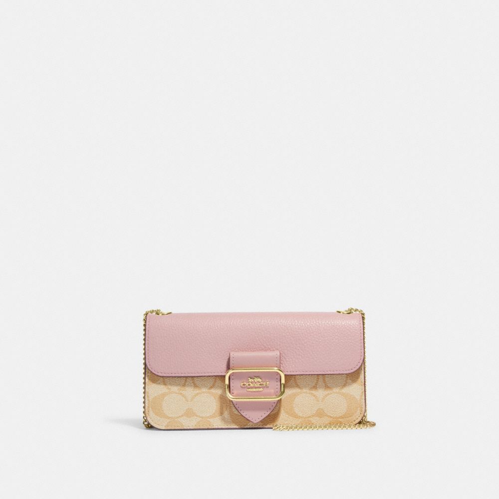 Pink and cheap tan coach purse