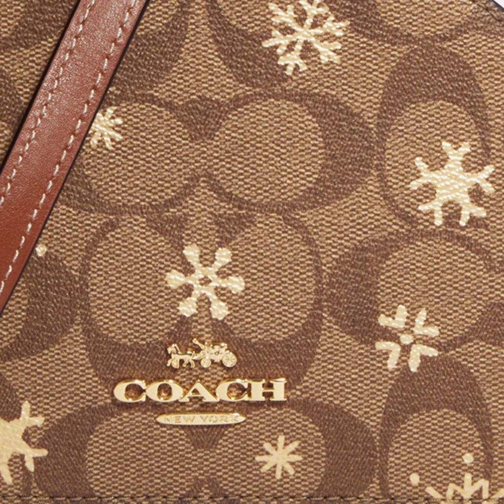 COACH®,Mini Serena Crossbody In Signature Canvas With Snowflake Print,,Detail View