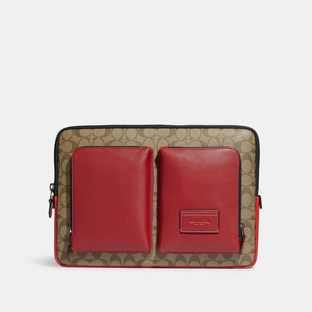 Shop Coach Laptop Sleeve In Signature Canvas With Coach Varsity (CB857) by  BlueAngel