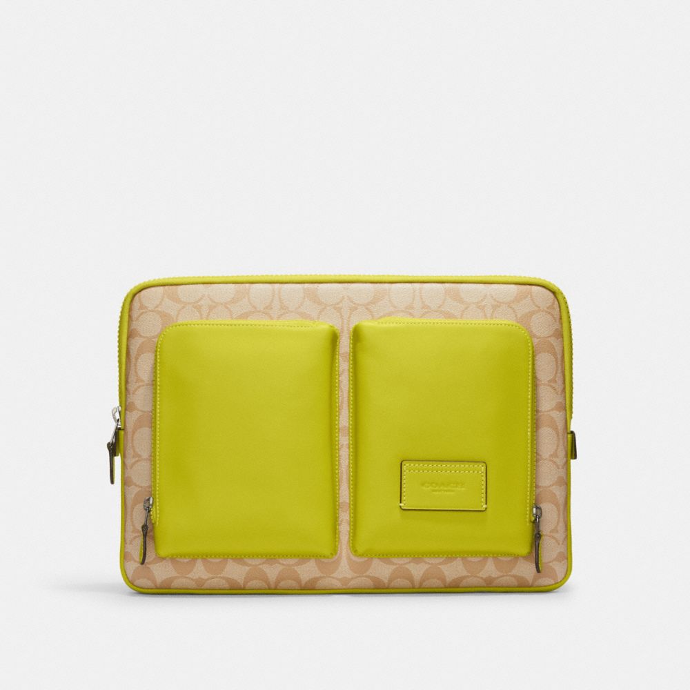 Utility Laptop Case In Colorblock Signature Canvas