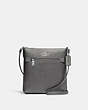 COACH®,MINI ROWAN FILE BAG,Crossgrain Leather,Mini,Silver/Metallic Gunmetal,Front View