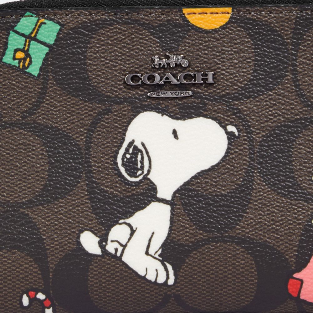 豪華 COACH×PEANUTSスモールジップアラウンドウォレット | www.solar