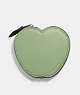 COACH®,APPLE COIN POUCH,Glovetanned Leather,Mini,Silver/Pistachio,Front View