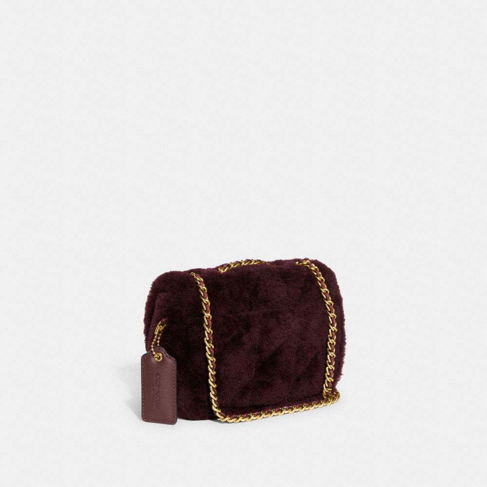 Pillow Madison Shoulder Bag 18 In Shearling With Quilting