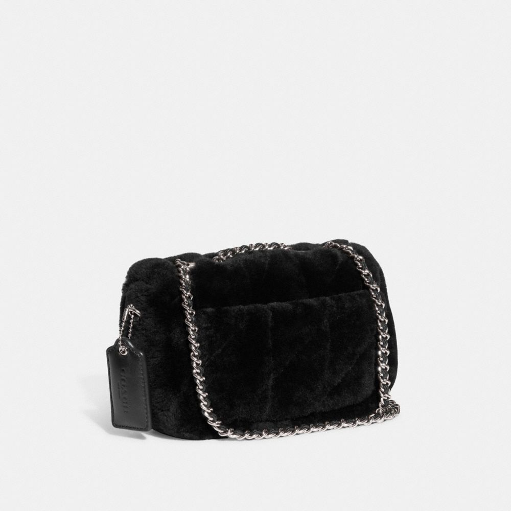 COACH®,Pillow Madison Shoulder Bag 18 In Shearling With Quilting,,Angle View
