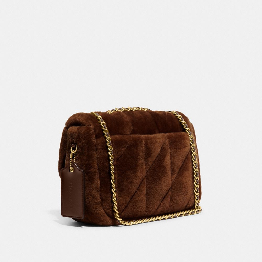 COACH®,ピロー マディソン ショルダー バッグ・シアリング・キルティング,ﾌﾞﾗｽ/ﾊﾞｲｿﾝ ﾌﾞﾗｳﾝ