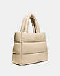 COACH®,PILLOW TOTE,Nappa leather,X-Large,Brass/Ivory,Angle View